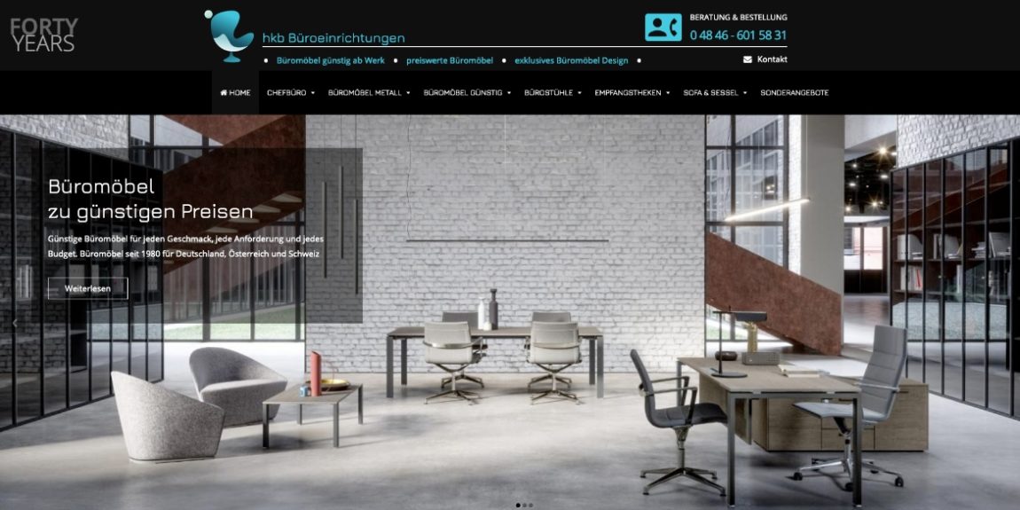 Screenshot Webseite h kb Büroeinrichtungen